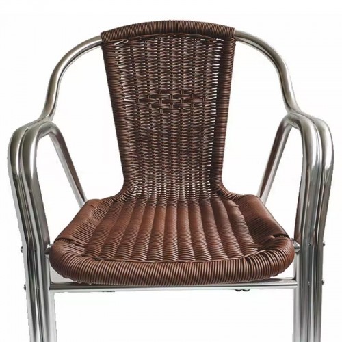 Comprar Silla de aluminio con rattan color marrón 178098 en Pepebar