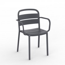 Silla Como con brazos gris oscuro Resol 05350