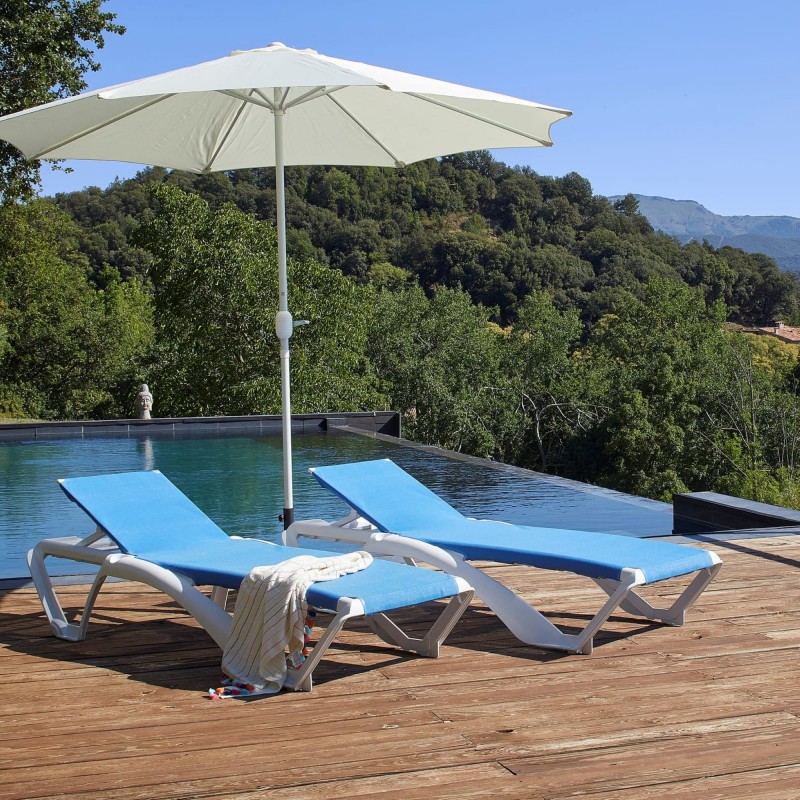 Comprar Tumbona Marina club blanca y azul Resol 03970 en Pepebar