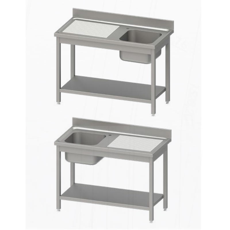 Comprar Fregadero inox con 1 cuba y escurridor 1000x600x850 Stalgast 954476100 en Pepebar