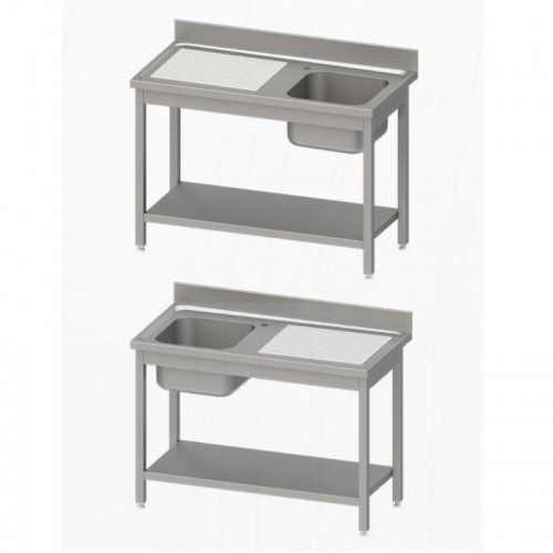 Comprar Fregadero inox con 1 cuba y escurridor 1000x600x850 Stalgast 954476100 en Pepebar