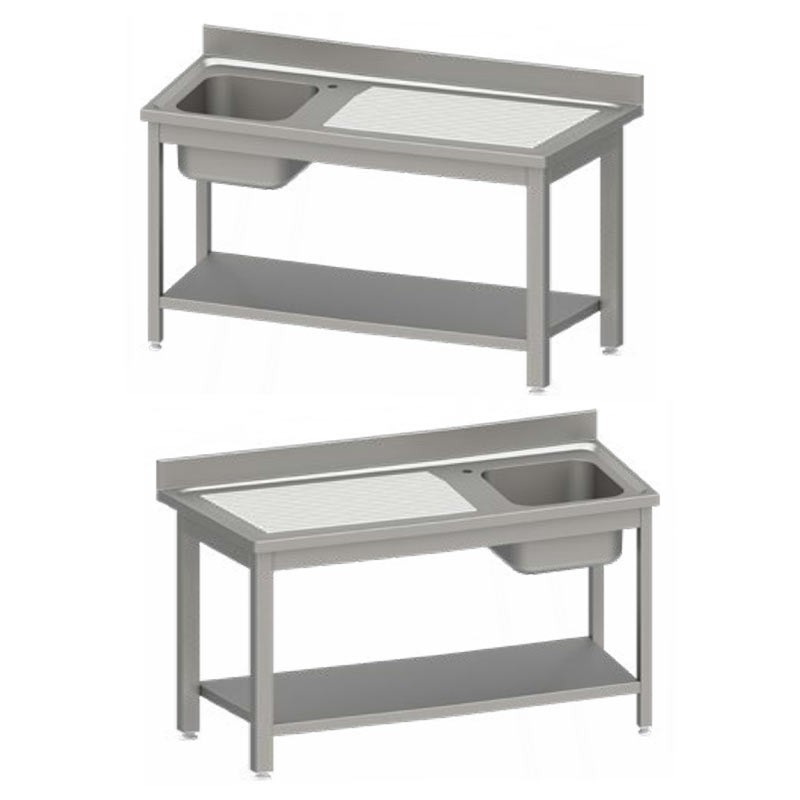 Comprar Fregadero acero inox con 1 cuba y escurridor 1400x600x850 Stalgast 954476140 en Pepebar