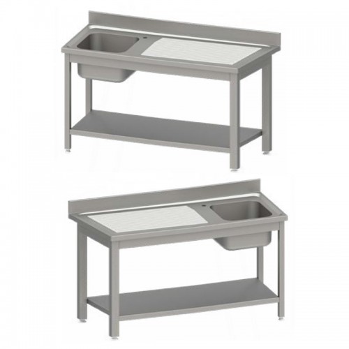 Comprar Fregadero acero inox con 1 cuba y escurridor 1400x600x850 Stalgast 954476140 en Pepebar