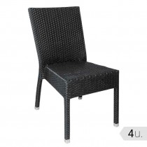 Silla de imitación mimbre Bolero color carbón CF159 4 unidades - Catálogo Sillas Hostelería