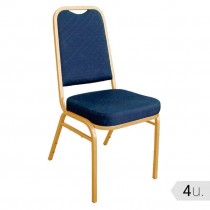 Silla de banquete respaldo cuadrado azul DL015 4 unidades - Catálogo Sillas Hostelería