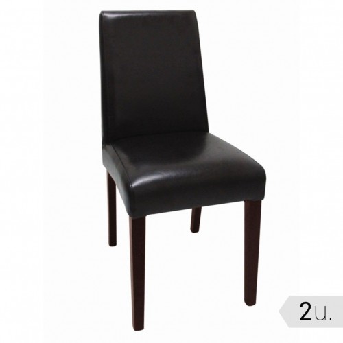 Comprar Silla de comedor de símil de cuero negro Bolero GF954 2 unidades en Pepebar
