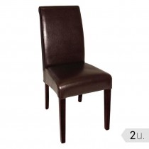 Silla de cuero con respaldo curvado Bolero GF956 2 unidades