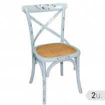 Sillas de madera Bolero con respaldo azul lavado antiguo GG655 2 unidades - Pepebar Sillas de madera Bolero con respaldo azul lavado antiguo GG655 2 unidades - Catálogo Mobiliario hostelería