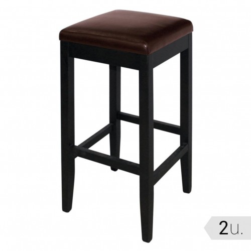Comprar Taburete alto para bar símil piel negro Bolero 2 unidades GG649 en Pepebar