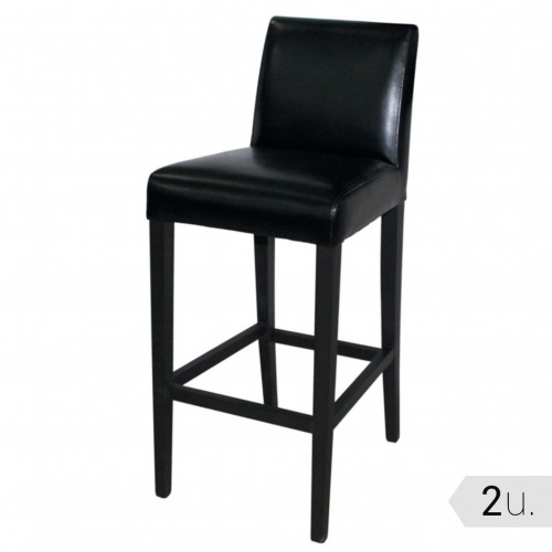 Comprar Taburete alto con respaldo para bar símil piel negro Bolero GG651 en Pepebar