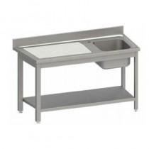 Fregadero acero inox con 1 cuba y escurridor izquierda 1200x600x850 Stalgast 954466120