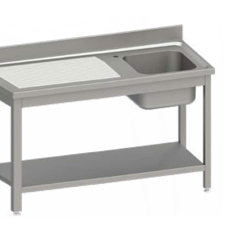 Comprar Fregadero acero inox con 1 cuba y escurridor izquierda 1200x600x850 Stalgast 954466120 en Pepebar