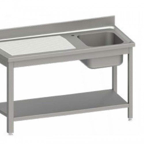 Comprar Fregadero acero inox con 1 cuba y escurridor izquierda 1200x600x850 Stalgast 954466120 en Pepebar