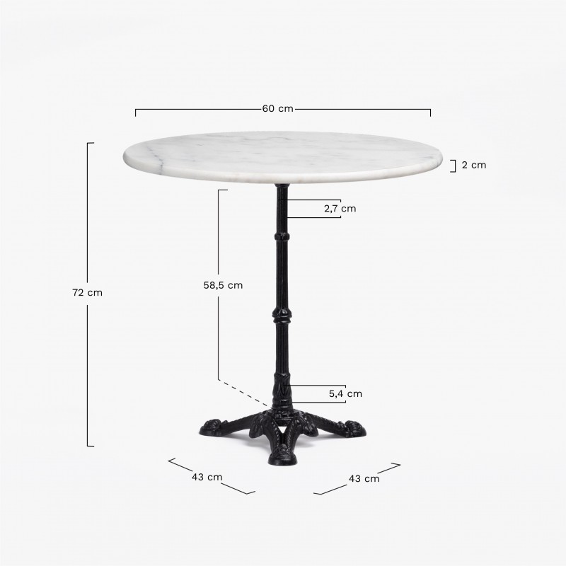 Comprar Mesa de mármol redonda 60cm 696384 en Pepebar