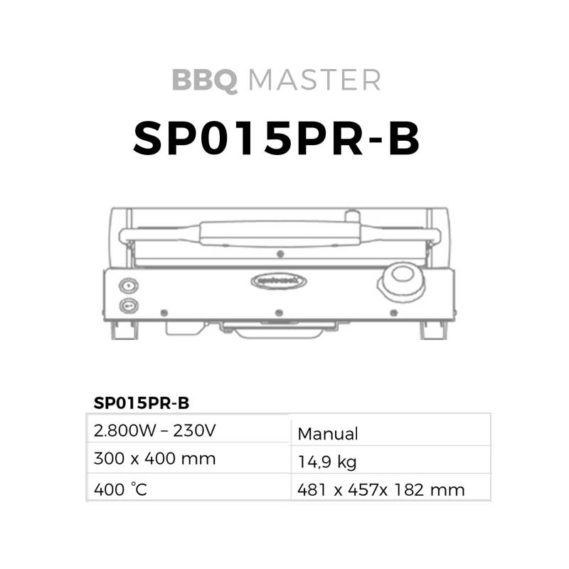 Comprar Plancha barbacoa Master Spidocook vitrocerámica rayada SP015PRB en Pepebar