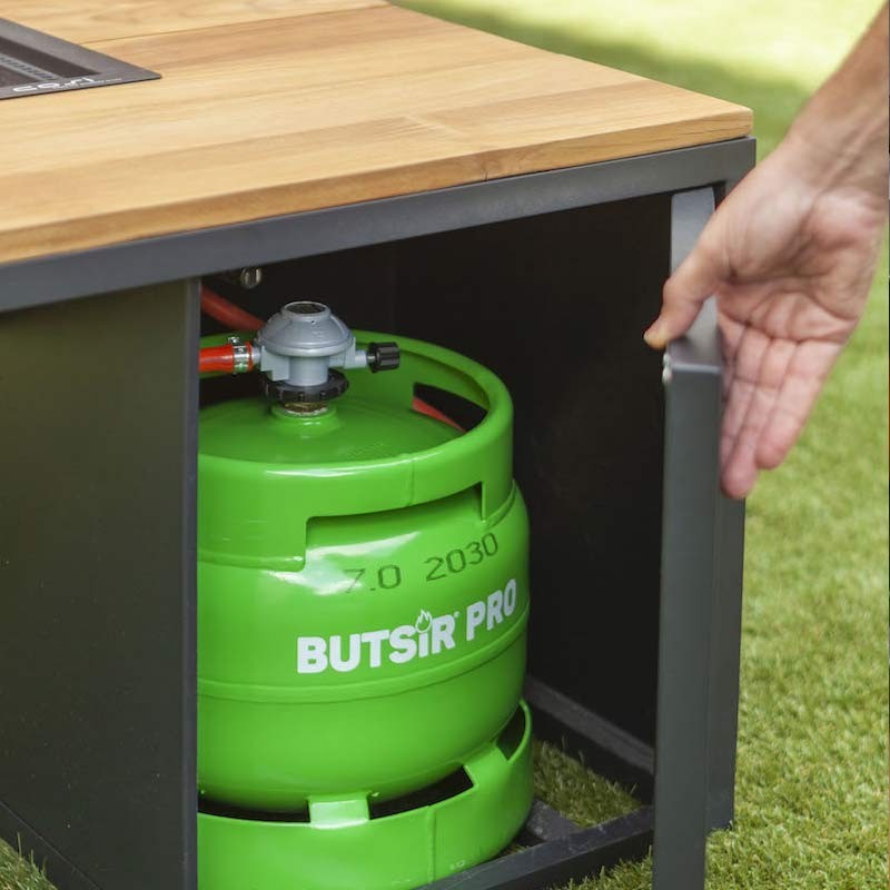 Mesa fuego de jardín Cosiloft 120 negro y teka Butsir COSI0014 Comprar Mesa fuego de jardín Cosiloft 120 negro y teka Butsir COSI0014 en Pepebar