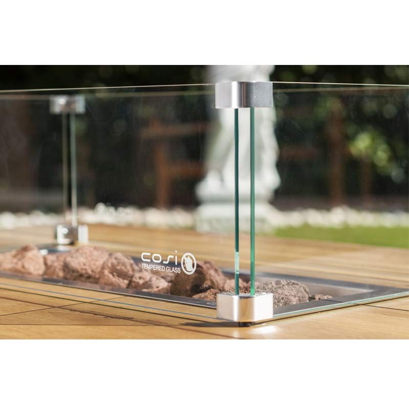 Comprar Mesa fuego de jardín rectangular Cosiloft 120 blanco y teka Butsir COSI0013 en Pepebar