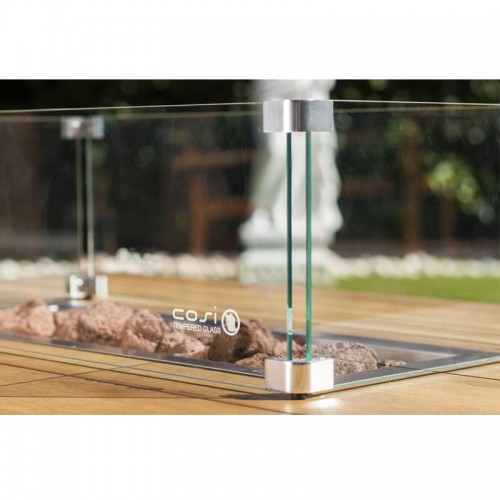Comprar Mesa fuego de jardín rectangular Cosiloft 120 blanco y teka Butsir COSI0013 en Pepebar