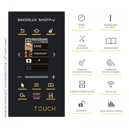 Comprar Horno Industrial Bakerlux SHOP.Pro Rossella TOUCH 4 bandejas Varias opciones Unox en Pepebar