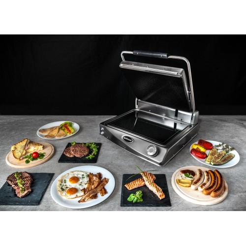 Comprar Plancha mediana de vitrocerámica Spidocook rayada y lisa SP015PR en Pepebar