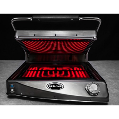 Comprar Plancha mediana de vitrocerámica Spidocook rayada y lisa SP015PR en Pepebar