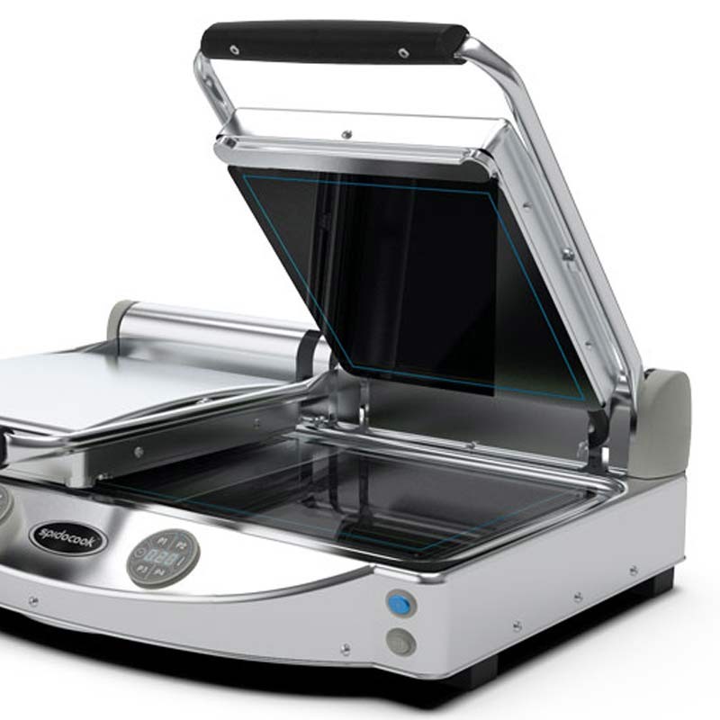 Comprar Plancha doble digital Spidocook con superficie de vitrocerámica lisa SP020E en Pepebar