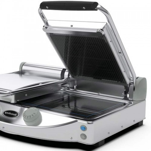 Comprar Plancha doble manual SpidoCook con vitrocerámica superior rayada SP020PR en Pepebar