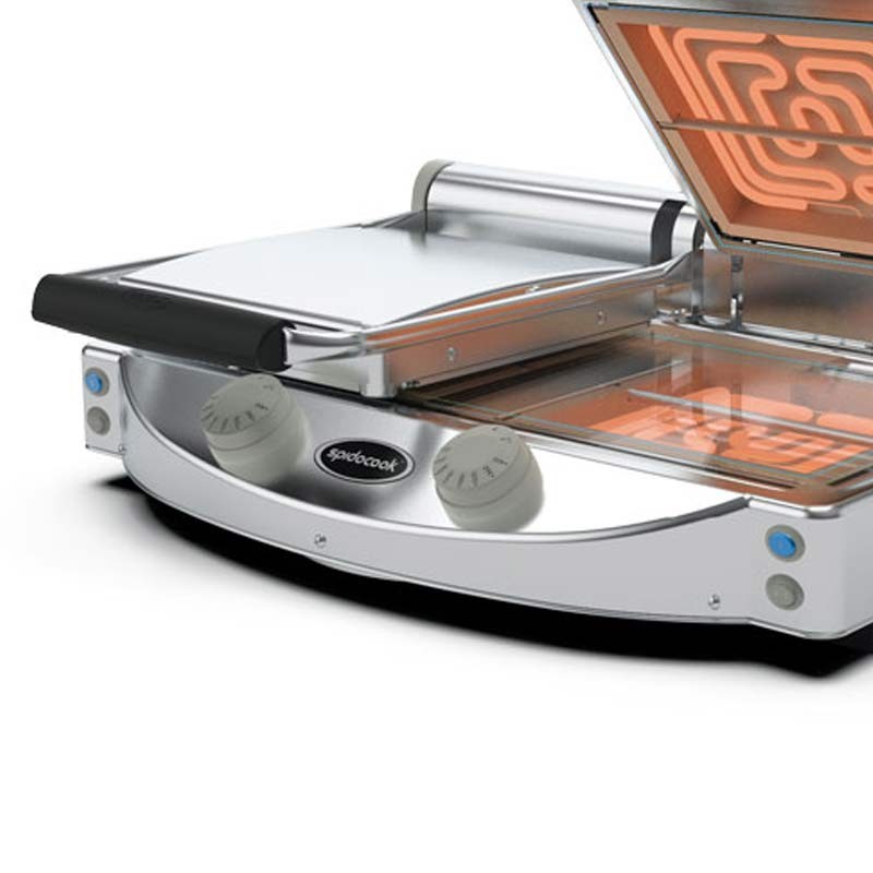 Comprar Plancha doble SpidoCook manual con vitrocerámica lisa transparente SP020PT en Pepebar