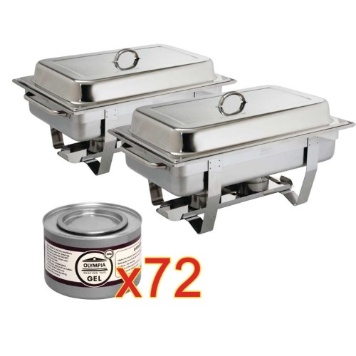 Comprar 2 chafing Milán y 72 latas de gel Olympia S601 en Pepebar