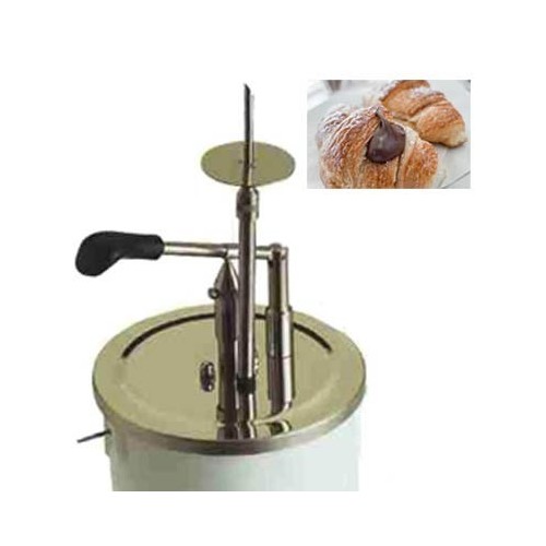 Comprar Dosificador chocolates y cremas cilíndrico con inyección simple y cubo de 10 litros en Pepebar