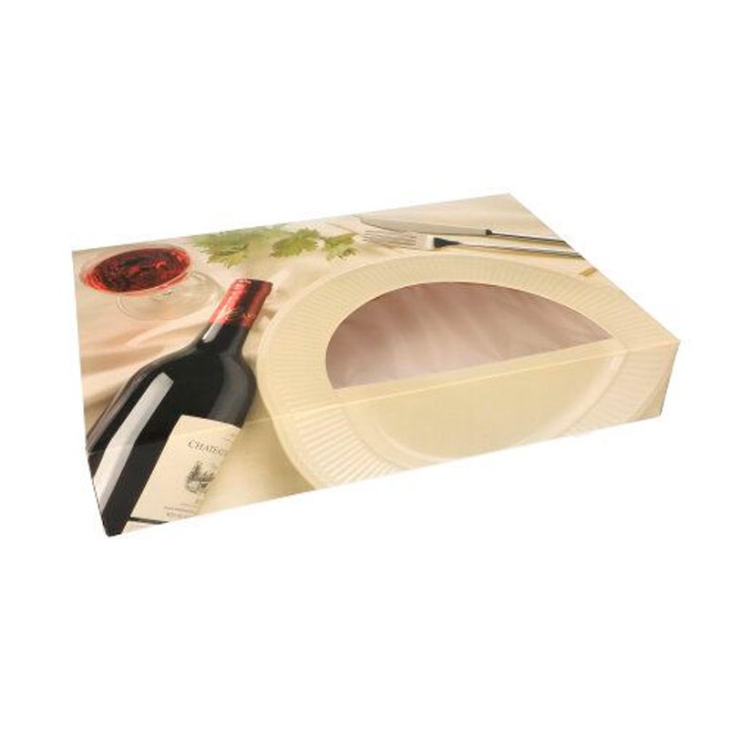 Comprar 5 Cajas para catering con ventana diseño Orquídea 8 cm x 46 cm x 31 cm (una pieza) en Pepebar