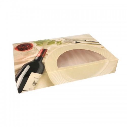 Comprar 5 Cajas para catering con ventana diseño Orquídea 8 cm x 46 cm x 31 cm (una pieza) en Pepebar