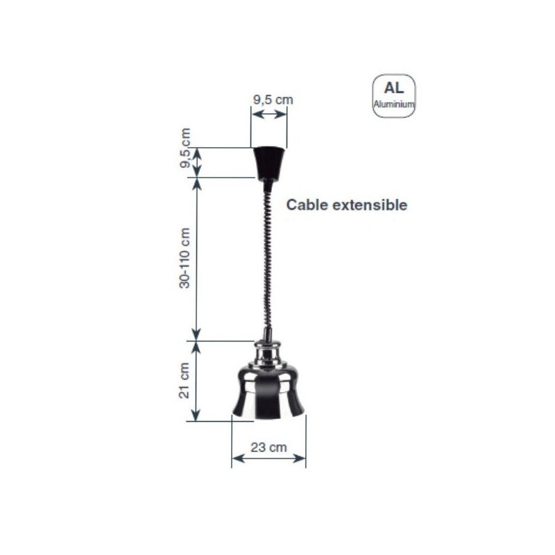 Comprar Lámpara de calentamiento infrarrojos con cable extensible cobre 69367 en Pepebar