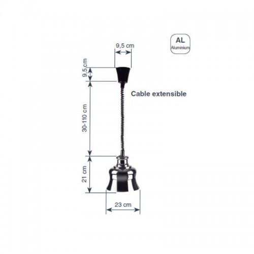 Comprar Lámpara de calentamiento infrarrojos con cable extensible cobre 69367 en Pepebar