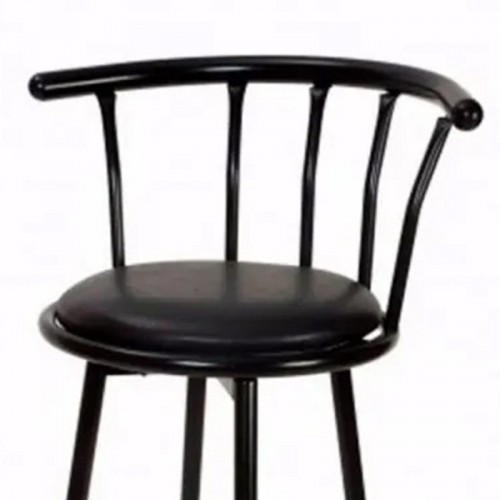 Comprar Taburete de bar giratorio Brice negro acolchado Hobeto MVC5798 en Pepebar