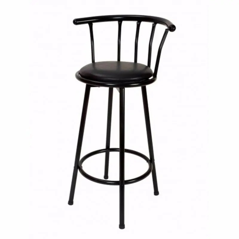 Comprar Taburete de bar giratorio Brice negro acolchado Hobeto MVC5798 en Pepebar