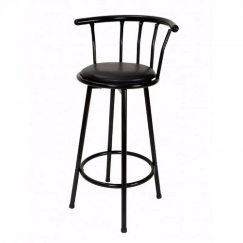 Comprar Taburete de bar giratorio Brice negro acolchado Hobeto MVC5798 en Pepebar
