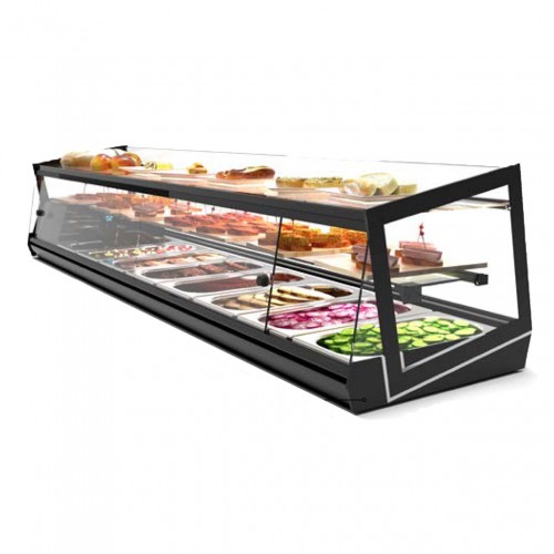 Vitrina refrigerada 3 pisos de exposición Cubetas GN 1/3 o Base lisa varias medidas VCKB Comprar Vitrina refrigerada 3 pisos de exposición Cubetas GN 1/3 o Base lisa varias medidas VCKB en Pepebar
