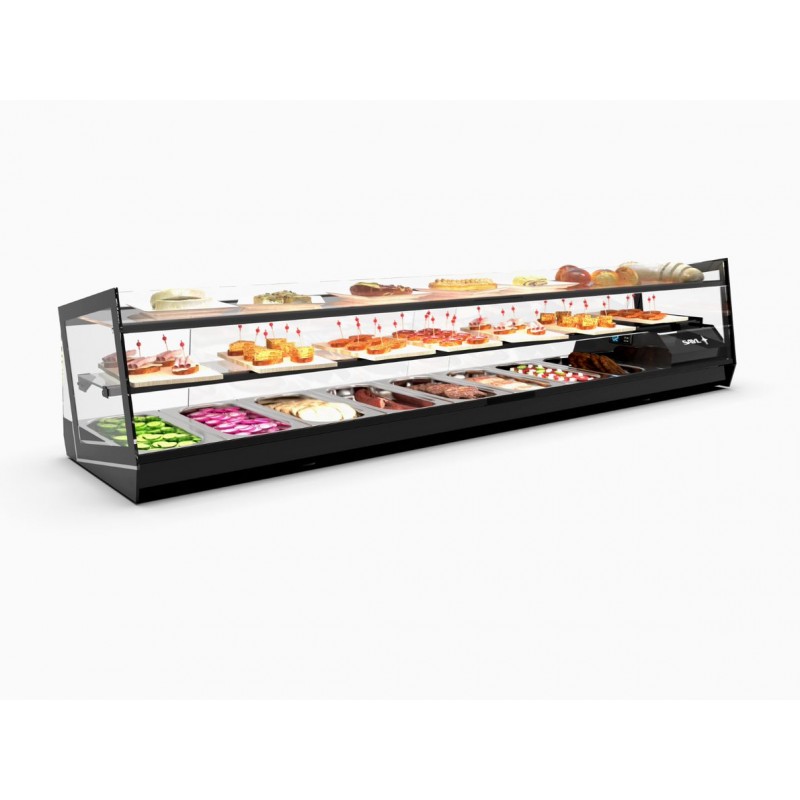 Vitrina refrigerada 3 pisos de exposición Cubetas GN 1/3 o Base lisa varias medidas VCKB Comprar Vitrina refrigerada 3 pisos de exposición Cubetas GN 1/3 o Base lisa varias medidas VCKB en Pepebar