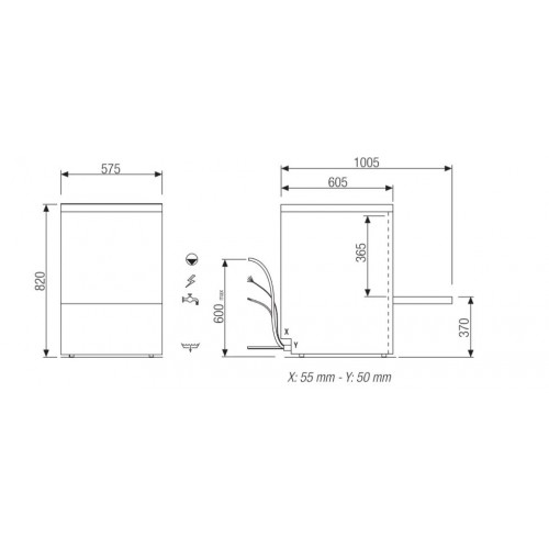 Lavavajillas industrial 50x50 bomba desagüe 1 cesta AMDH3650P Comprar Lavavajillas industrial 50x50 bomba desagüe 1 cesta AMDH3650P en Pepebar