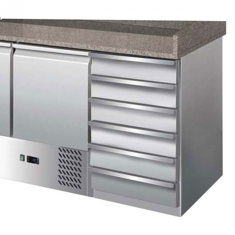 Comprar Mostrador refrigerado para preparación de pizza y ensalada 257 litros Fimar G-S903PZCAS-FC en Pepebar