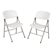 Silla plegable de color blanco para interior y exterior Bolero CE692 2 unidades