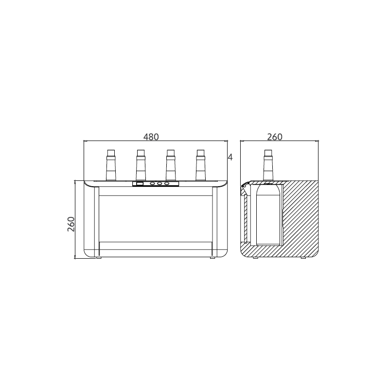 Comprar Vinoteca refrigeradora de barra horizontal 4 botellas OW004 en Pepebar