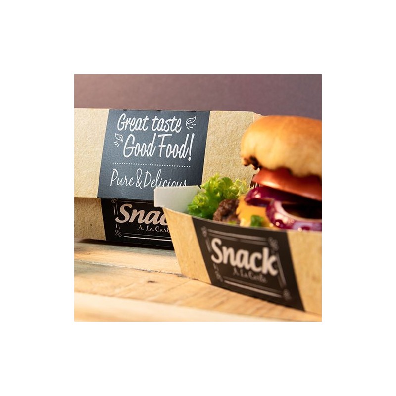 Comprar 50 Envases XXL para hamburguesas de cartón de fibra fresca 9 cm x 15,5 cm x 15,5 cm en Pepebar
