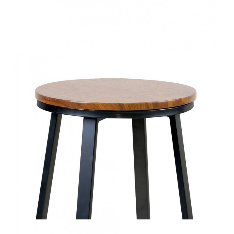 Comprar Taburete Titan negro con asiento madera envejecida 206390(A3) en Pepebar