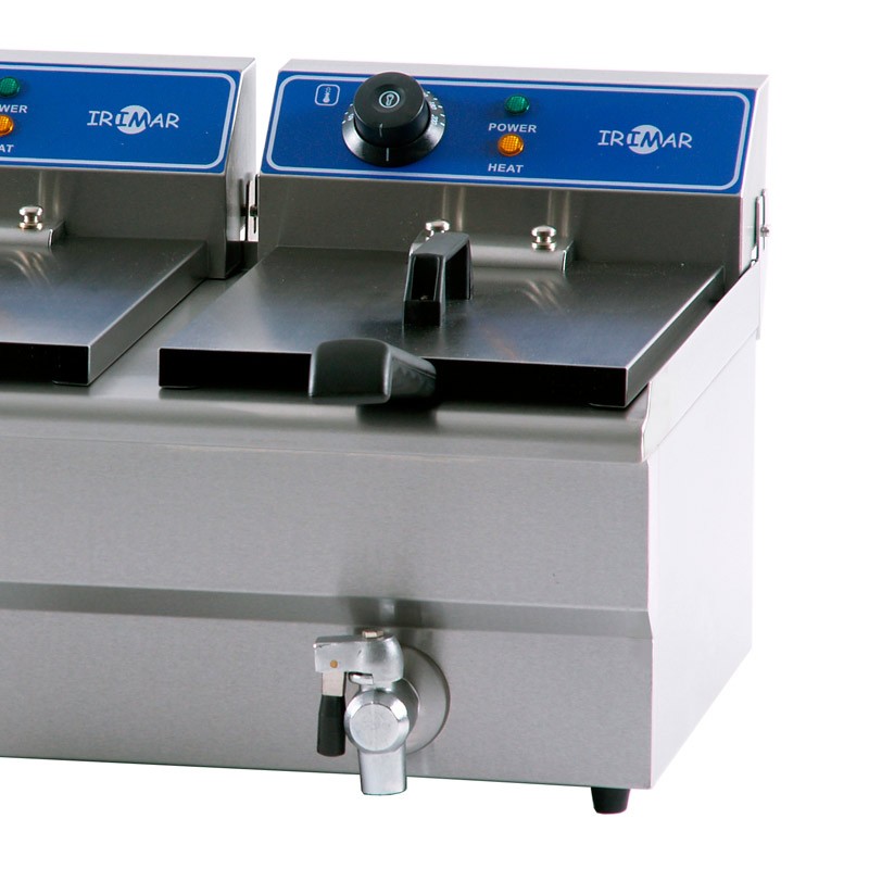 Comprar Freidora eléctrica doble de cuba fija y grifo 2x8,5L Irimar FRY-13+13 en Pepebar