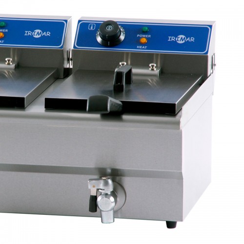 Comprar Freidora eléctrica doble de cuba fija y grifo 2x8,5L Irimar FRY-13+13 en Pepebar