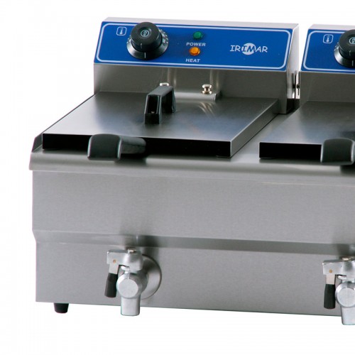 Comprar Freidora eléctrica doble de cuba fija y grifo 2x8,5L Irimar FRY-13+13 en Pepebar
