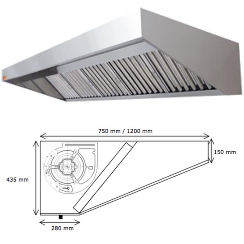 Amoroso suizo República PepeBar.com〗 ⭐Extractora industrial Eco Plus Monobloc de pared con motor  100 cm