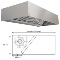 Campana extractora industrial Eco R Monobloc motor 150 cm